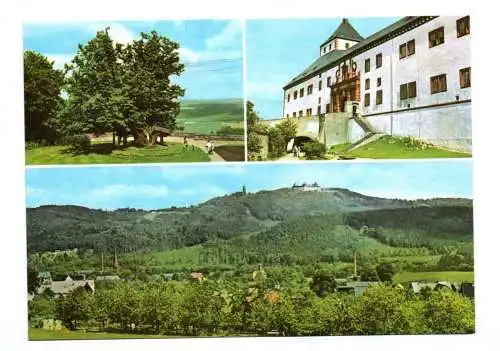 Ak Augustusburg Erzgebirge Schloßlinde Nordportal 1975 Blick vom Erdmannsdorf