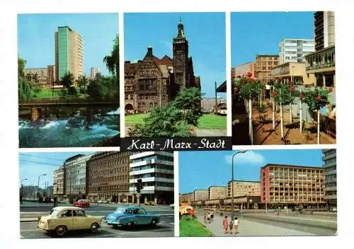 Ak Karl Marx Stadt 1970 Wilhelm Pieck Straße Blick vom Pfortensteg