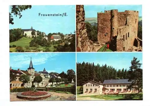 Ak Frauenstein Erzgebirge Blick auf Schloß und Stadt 1975 Teil der Burgruine