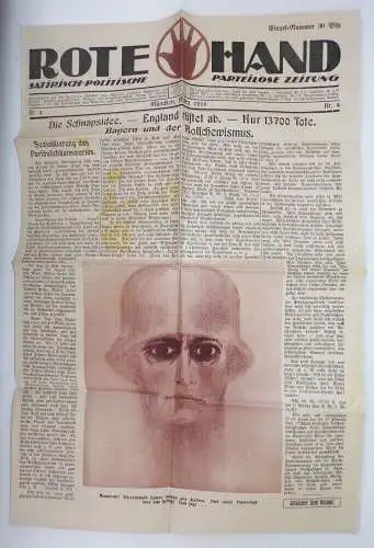 Rote Hand Satirisch Politische Parteilose Zeitung Nummer 4 von 1919 