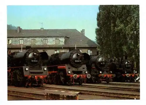 Foto Ak Dampflok Fahrzeugausstellung anläßlich 75 Jahre Bw Aue Juli 1983