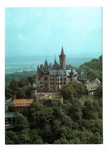 Foto Ak Luftbildserie der Interflug Feudalmuseum Schloß Wernigerode 1987