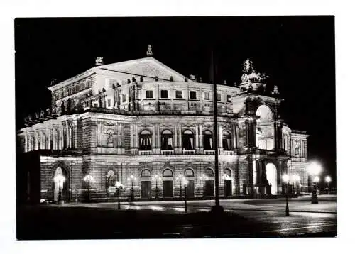 Foto Ak Dresden 1985 Die Semper Oper bei Nacht