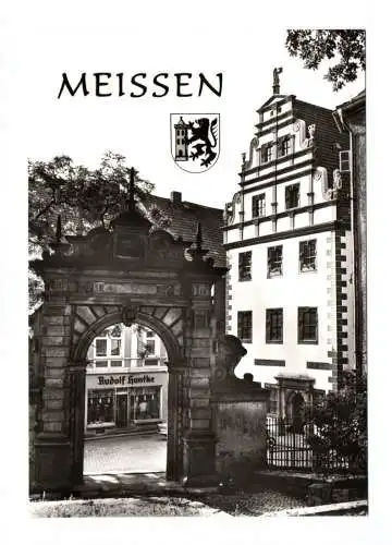 Foto Ak Meissen Altes Brauhaus und Tuchmachertor 1987