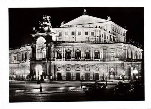 Foto Ak Dresden Die Semper Oper bei Nacht 1985