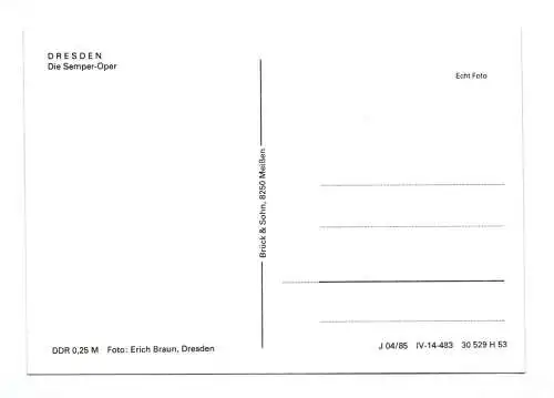 Foto Ak Dresden Die Semper Oper bei Nacht 1985