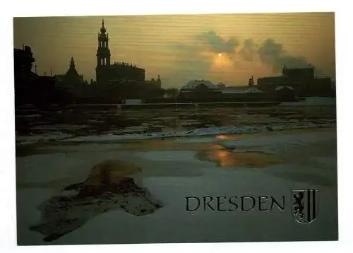 Ak Dresden im Winter Kirche am Wasser