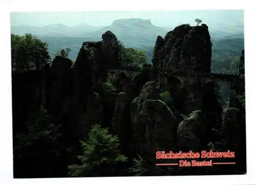 Ak Sächsische Schweiz Die Bastei Basteiwände Basteibrücke Lilienstein