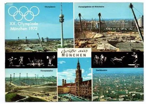 Ak München Oberwiesenfeld Olympaturm Wahrzeichen 1972