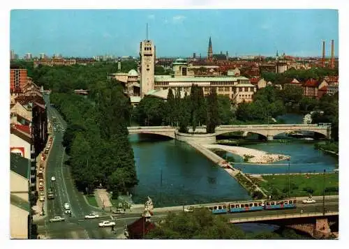 Foto Ak Deutsches Museum und Isarbrücken München