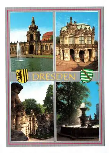 Ak Dresden Zwinger Kronentor Wallpavillon Nymphenbad Brunnen