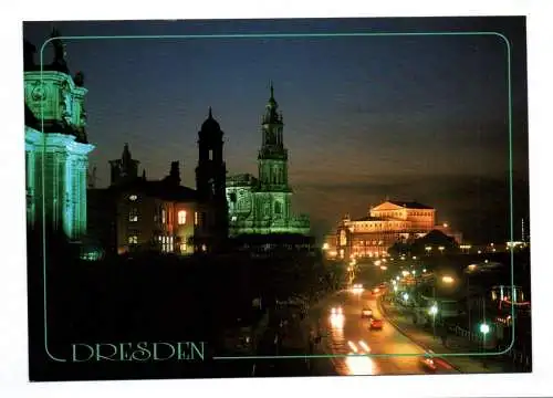 Ak Dresden bei Nacht Schlossplatz