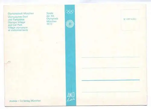 Foto Ak Olympiastadt München Olympisches Dorf und Parkplätze 1972