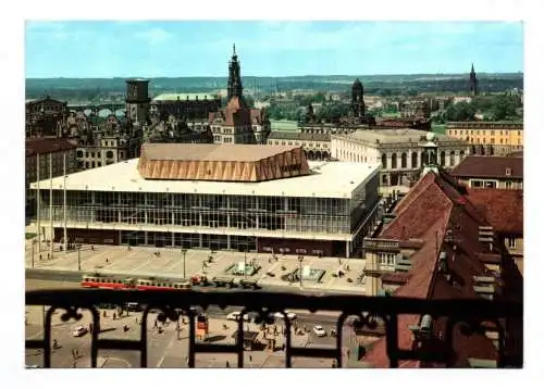 Foto Ak Dresden Blick von der Kreuzkirche zum Kulturpalast