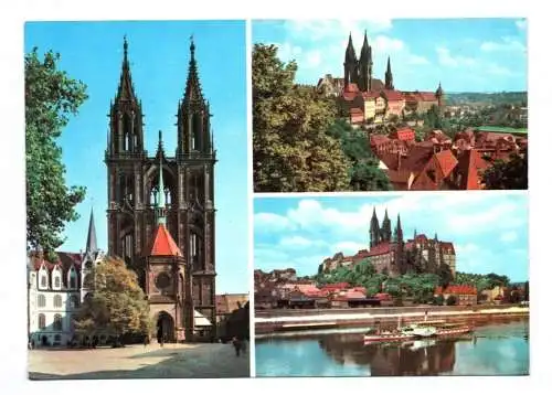 Ak Meißen Westtürme des Domes Blick von der LPG Hochschule Albrechtsburg 1973