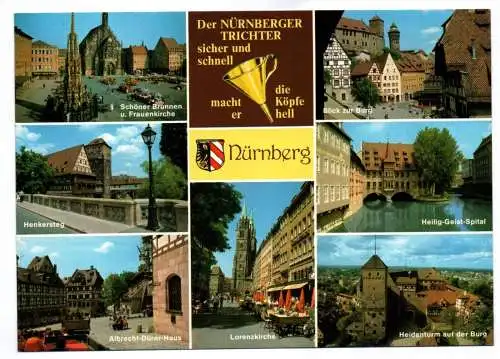 Ak Nürnberg Schöner Brunnen und Frauenkirche Heidenturm auf der Burg