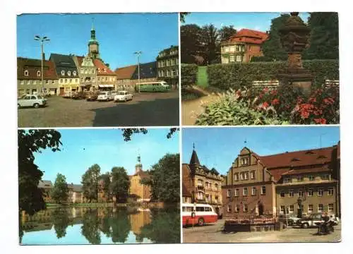 Ak Pulsnitz Platz der Befreiung Klink für Lungenkrankheiten Schloßteich 1973