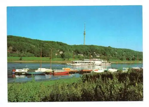 Foto Ak Dresden Elbansicht mit Fernsehturm 1982