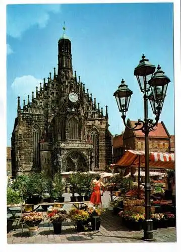 Foto Ak Nürnberg Frauenkirche am Hauptmarkt