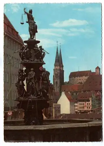 Foto Ak Tugendbrunnen Nürnberg