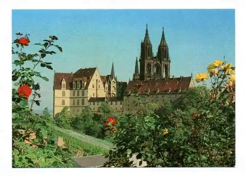 Foto Ak Meissen Albrechtsburg und Dom Blick von der Mönchslehne 1986