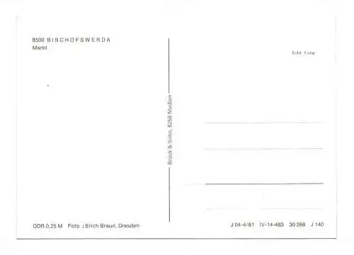 Foto Ak Bischofswerda Markt 1981