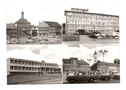 Ak Bischofswerda Markt mit Rathaus Rat des Kreises Poliklinik 1981