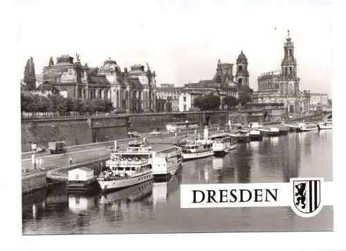 Foto Ak Dresden Terrassenufer 1983 Schiffe Dampfer