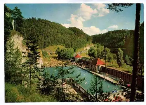 Foto Ak Pottenstein Fränkische Schweiz Felsenschwimmbad