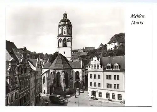 Foto Ak Markt Meißen und Frauenkirche 1983