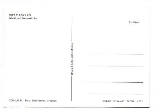 Foto Ak Markt Meißen und Frauenkirche 1983