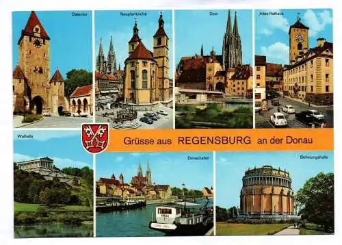 Ak Grüsse aus Regensburg an der Donau Dom Neupfarrkirche Wallhalla