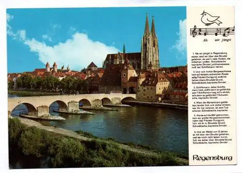 Ak Regensburg Die 2000 jährige Stadt an der Donau Brücke