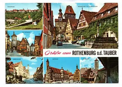 Ak Grüße aus Rothenburg o. d. Tauber Rathaus Herrengasse