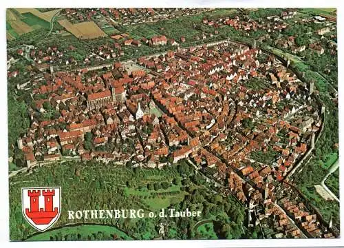 Foto Ak Rothenburg ob der Tauber Gesamtansicht Luftbild