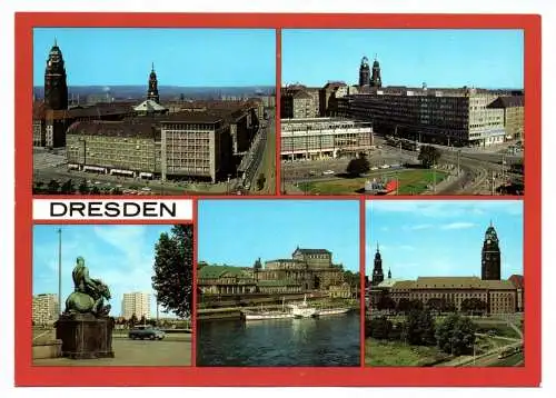 Ak Dresden Ernst Thälmann Straße 1986 Dresden Semperoper und Gaststätte