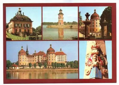 Ak Moritzburg bei Dresden Fasanerieschlößchen Mole und Leuchtturm 1984