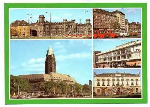 Ak Pirnaischer Platz Rathaus Dresden 1986 Kulturpalast Verkehrsmuseum