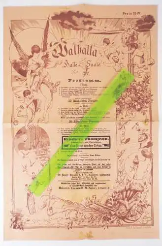 Halle Saale Walhalla Variete Programm 1892 Zirkus Aushang