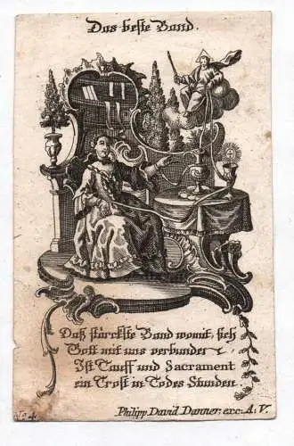 Altes Heiligenbild Das Beste Band Philipp David Danner um 1800 holy card