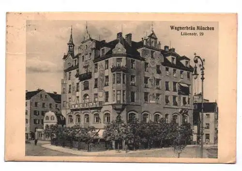 Ak Wagnerbräu München Lilienstraße 29 Restaurant 1913