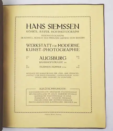 Hof Photograph Hans Siemssen Werkstatt für Moderne Kunst Photographie 1909