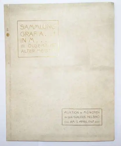 Katalog Ölgemälde alter Meister Galerie Helbing München 1907