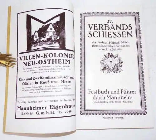 Festbuch Verbandsschiessen Schützenverband Mannheim 1914