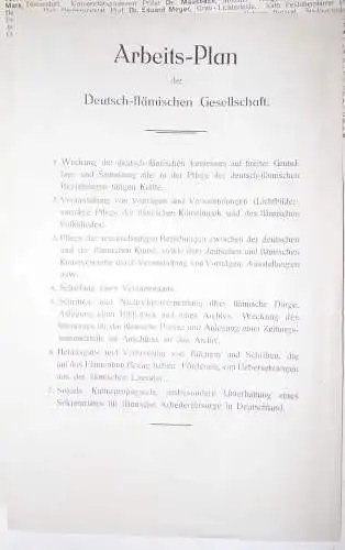 Deutsch Flämische Gesellschaft Aufruf Arbeitsplan 1917 Statut Dokumente