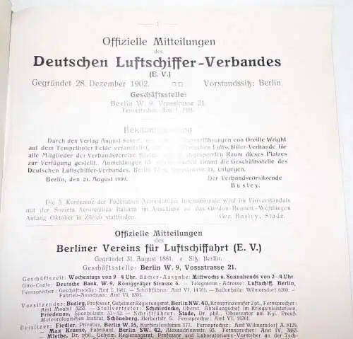 Deutsche Zeitschrift für Luftschifffahrt 1909 Heft 17