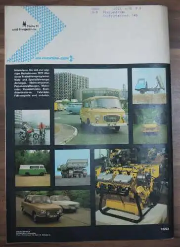 KFT Messeneuheiten Trabant 601 mit neuen Ausstattungsdetails September 1977 DDR