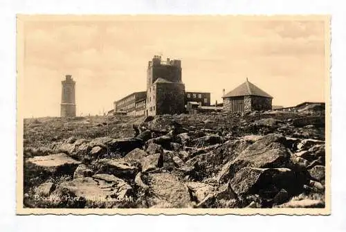 Ak Brocken Harz ü. d. M. Offizielle Ansichtskarte Hotel Postkarte Echtfoto