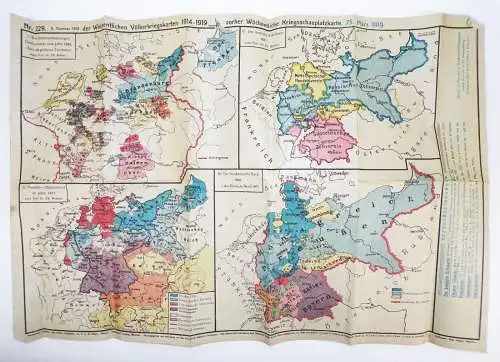 Konvolut Landkarten 1 Wk Völkerkriegskarte militärische Ereignisse
