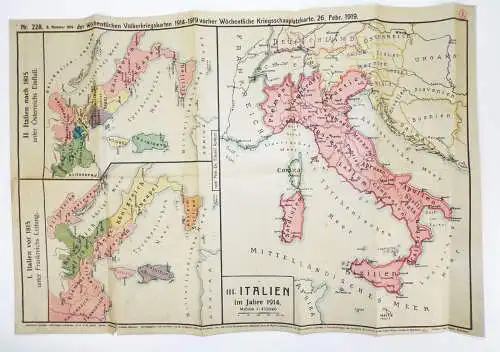 Konvolut Landkarten 1 Wk Völkerkriegskarte militärische Ereignisse
